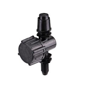 Adjustable Flow Micro Sprinkler with quarter-circle pattern, fan spray and a 10-32 threaded inlet. (Raindrip R191CT)