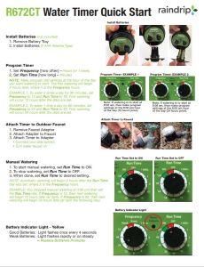 Raindrip R672CT Quick Start Guide