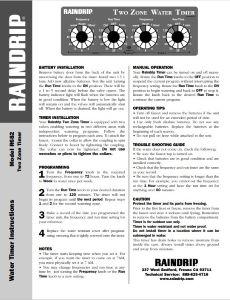 Raindrip R682C-CT Timer Instructions