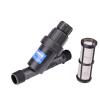 Pressure-Regulating "Y" Filter has a removable 200-mesh filter that captures particles in water (Raindrip LPRYF 30)